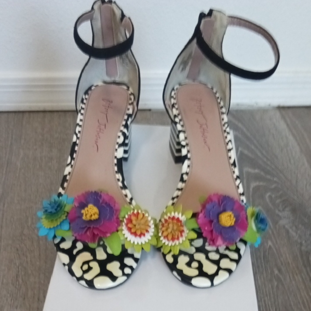 Betsey Johnson Black Heels with Strappy Design